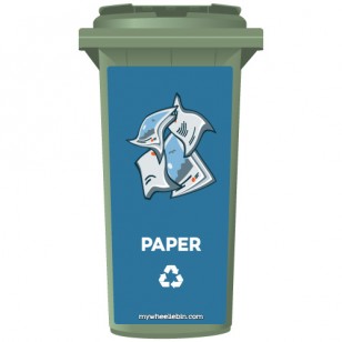Paper Recycling Wheelie Bin Sticker Panel